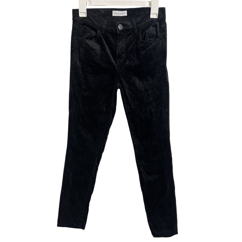 Loft Black Velvet Skinny Pants Size 25 0 Whimsigoth Dark Romance Fairy Grunge